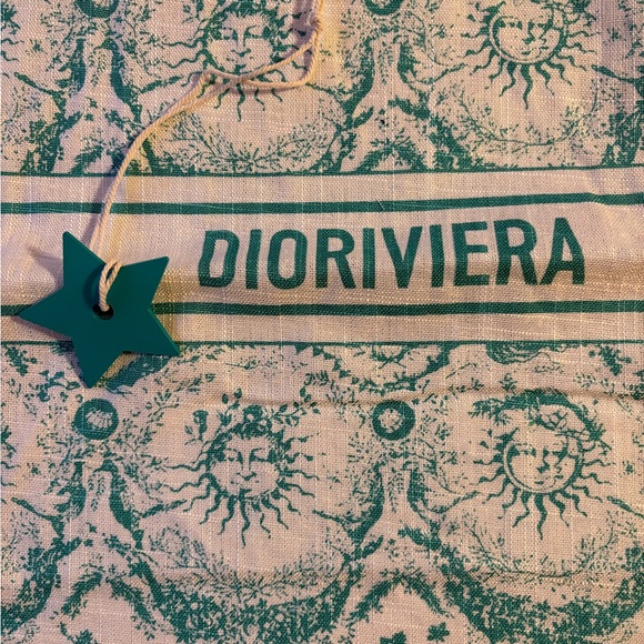 ✨ CHRISTIAN DIOR DIORIVIERA LINEN TURQUOISE TOTE ✨ NWT ✨ - Picture 15 of 16